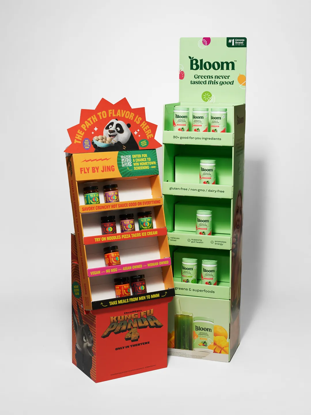 an image showing two displays for bloom and fly by jing